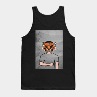 Pablo Escobar NFT - MaleMask with Striking Green Eyes and Waves Background Tank Top